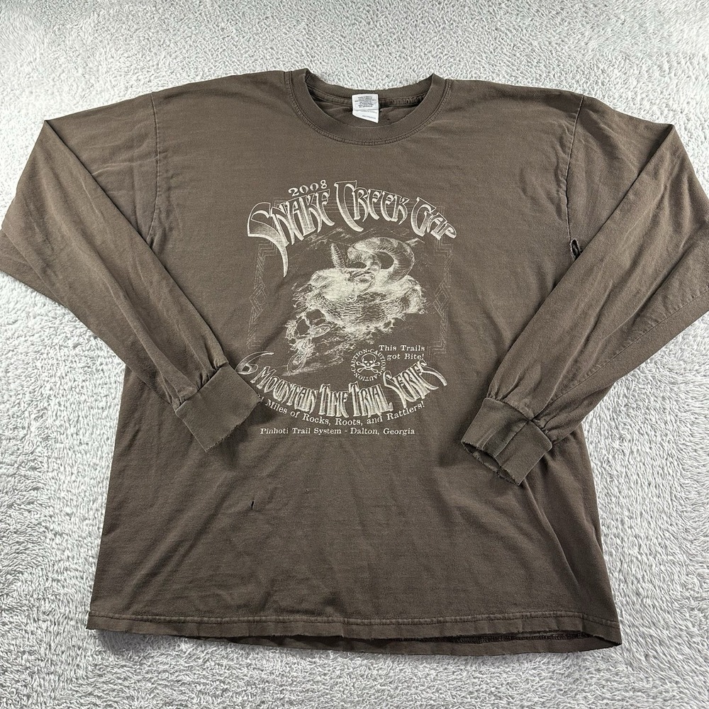 Mountain Biking Shirt Large Brown Snake Creek Dalton‎ GA Pinhoti Trail Bear 08'